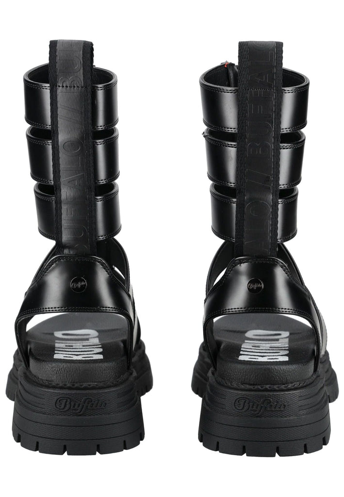 Buffalo Sandalen Lederimitat Schwarz