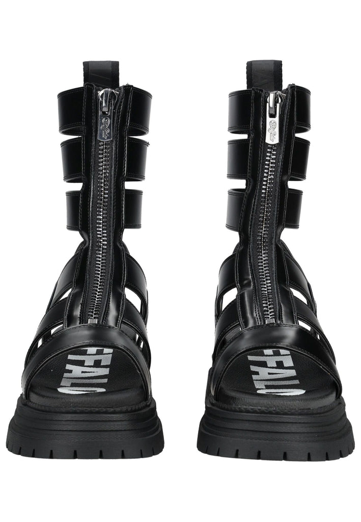 Buffalo Sandalen Lederimitat Schwarz