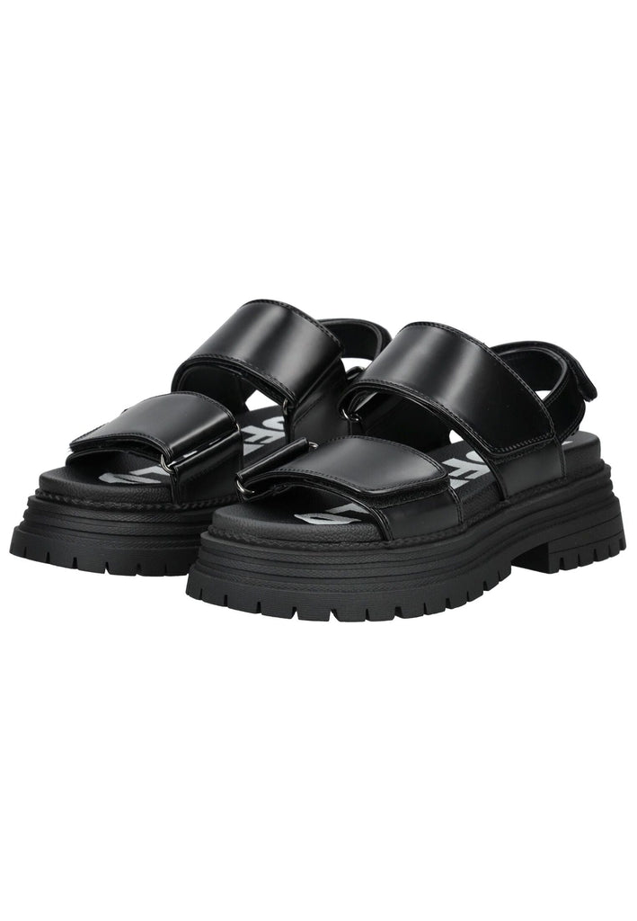 Buffalo Sandalen Lederimitat Schwarz