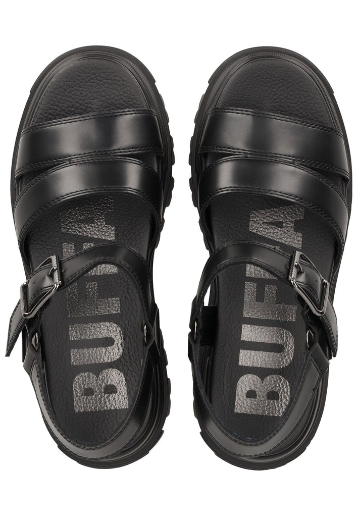 Buffalo Sandalen Lederimitat Schwarz