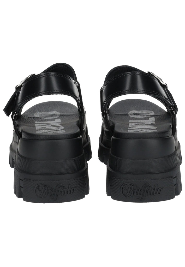 Buffalo Sandalen Lederimitat Schwarz