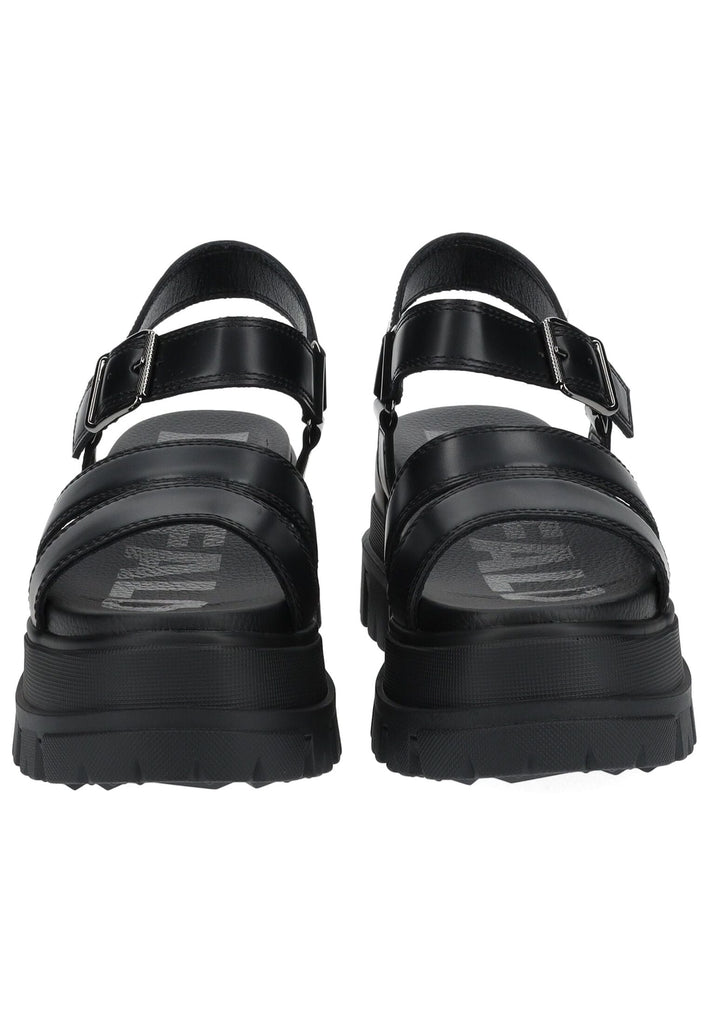 Buffalo Sandalen Lederimitat Schwarz