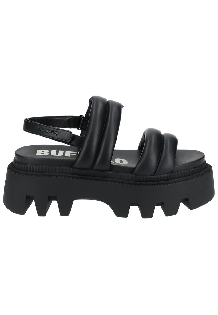 Buffalo Sandalen Lederimitat Schwarz
