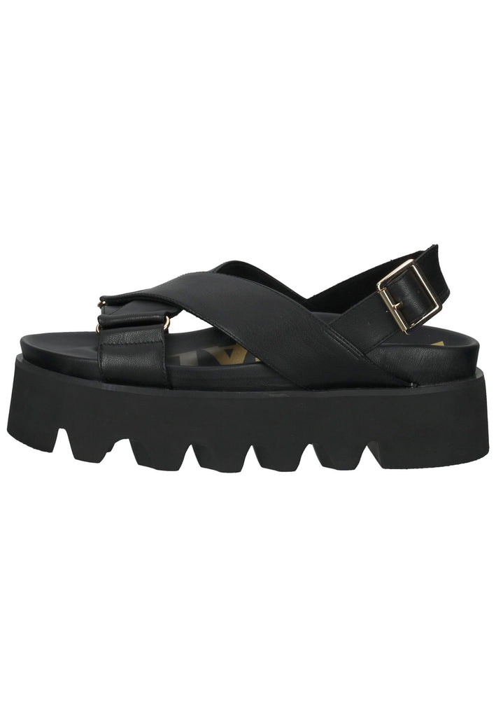 Buffalo Sandalen Lederimitat Schwarz