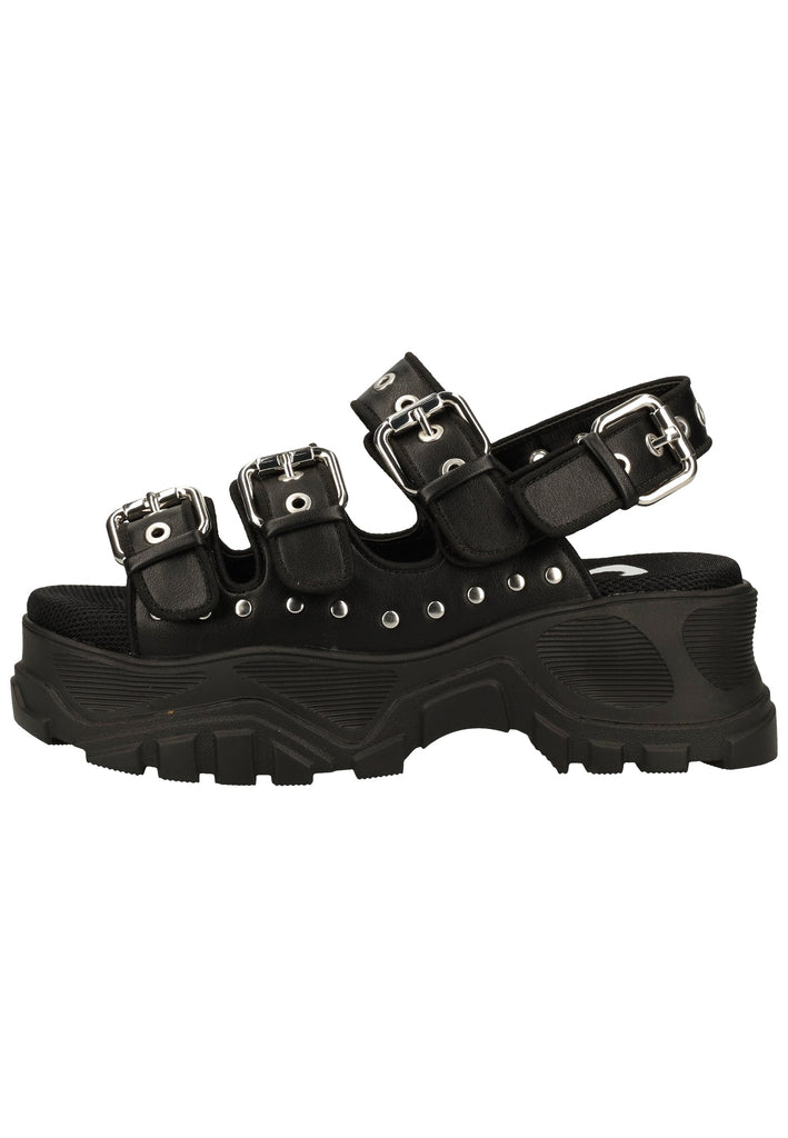 Buffalo Sandalen Lederimitat Schwarz