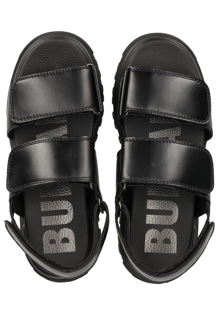 Buffalo Sandalen Lederimitat Schwarz