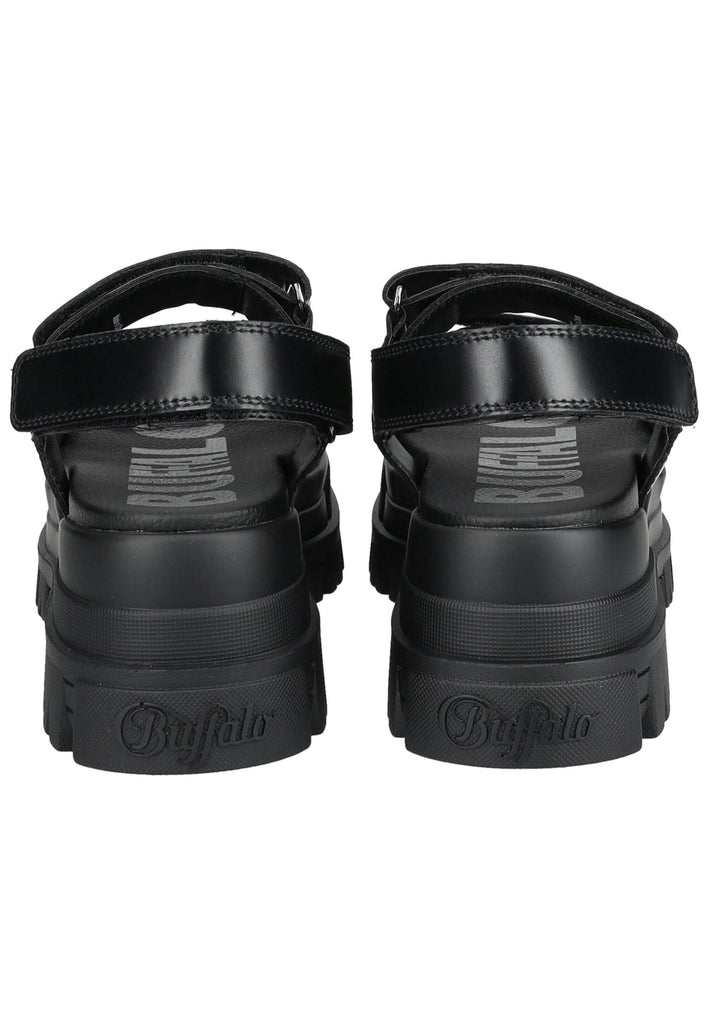 Buffalo Sandalen Lederimitat Schwarz