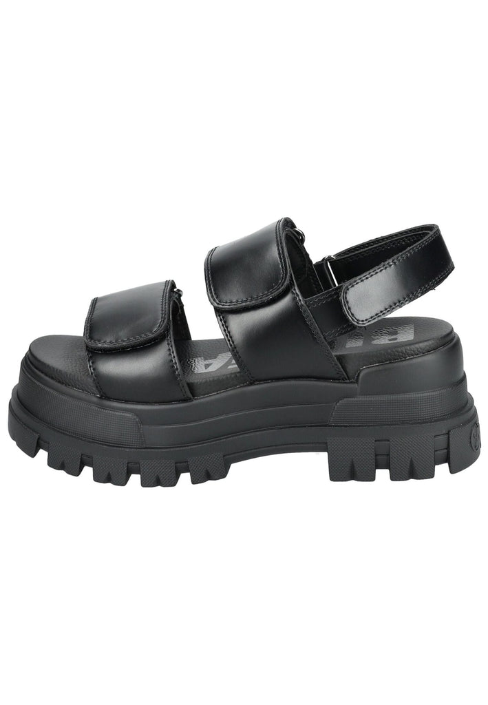 Buffalo Sandalen Lederimitat Schwarz