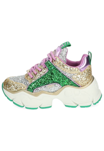 Sneaker Buffalo Sneaker Lederimitat Grün/Gold
