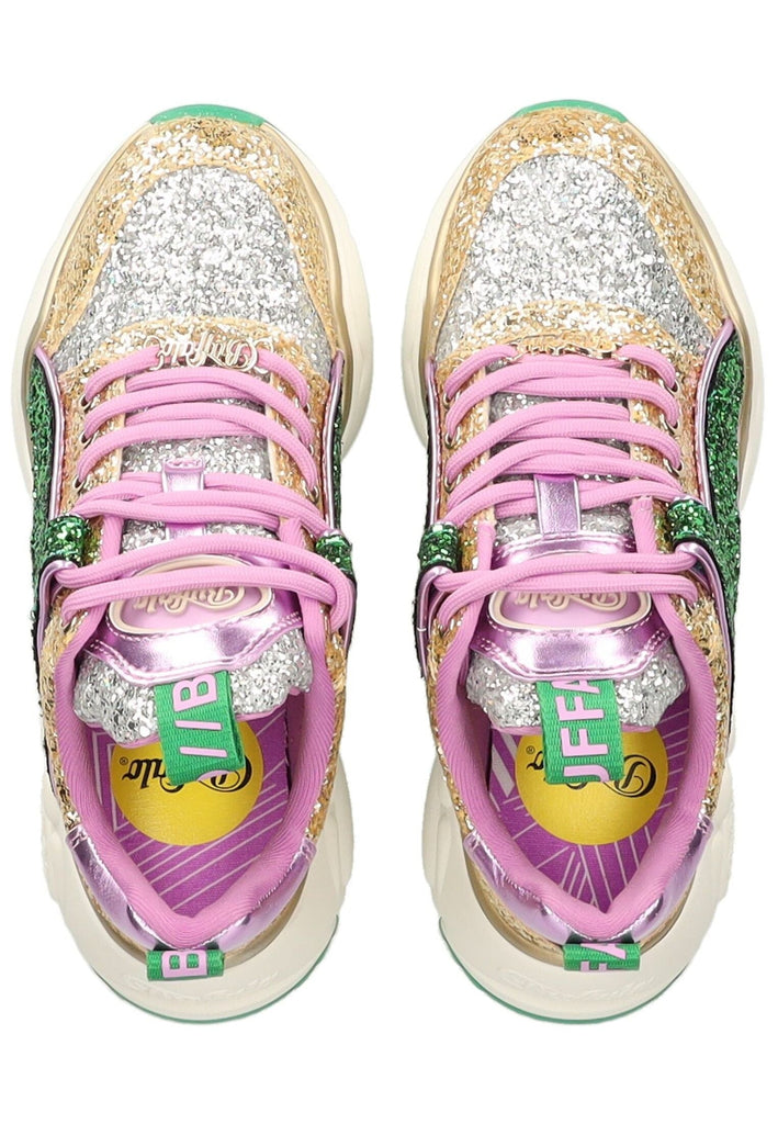 Buffalo Sneaker Lederimitat Grün/Gold