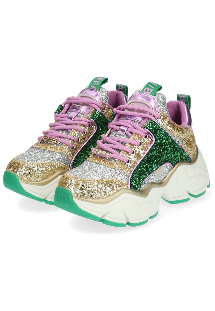Buffalo Sneaker Lederimitat Grün/Gold