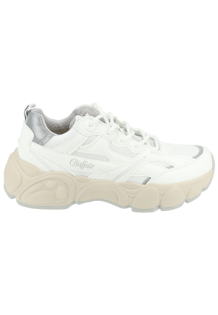 Buffalo Sneaker Lederimitat/Mesh Weiß/Grau