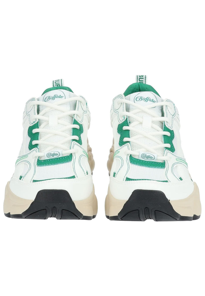 Buffalo Sneaker Lederimitat/Mesh Weiß/Grün