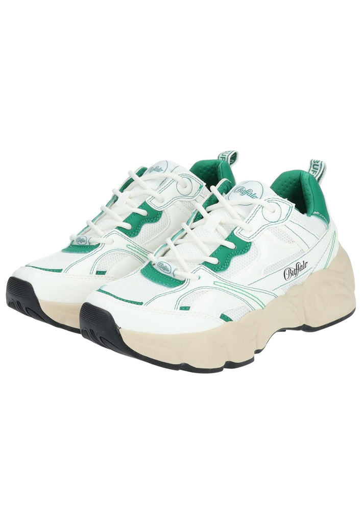 Buffalo Sneaker Lederimitat/Mesh Weiß/Grün