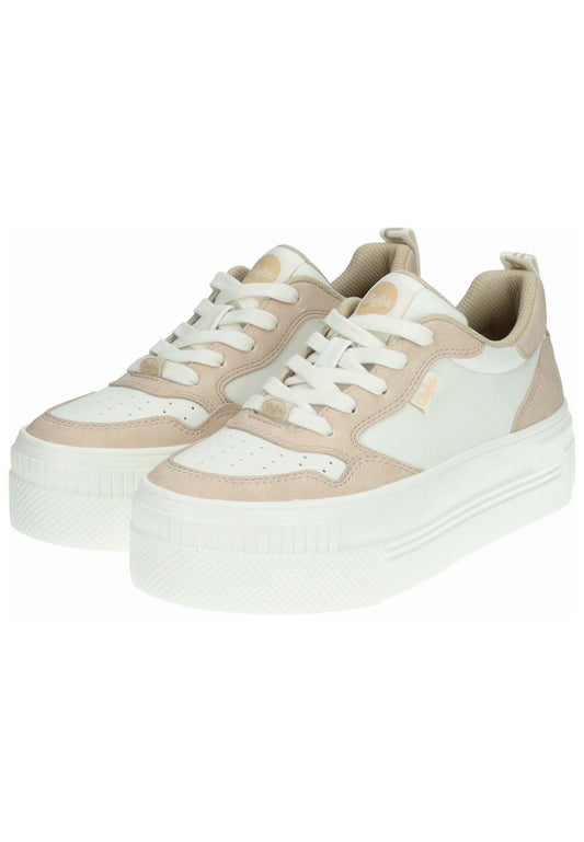 Buffalo Sneaker Lederimitat Weiß/Beige