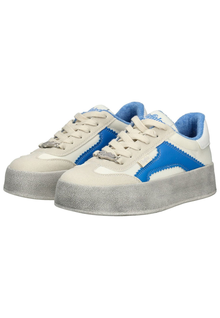 Buffalo Sneaker Lederimitat Weiß/Blau