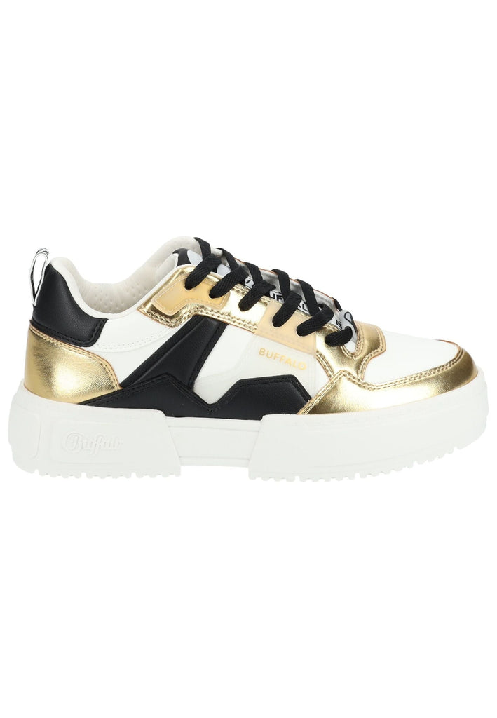 Buffalo Sneaker Lederimitat Weiß/Gold