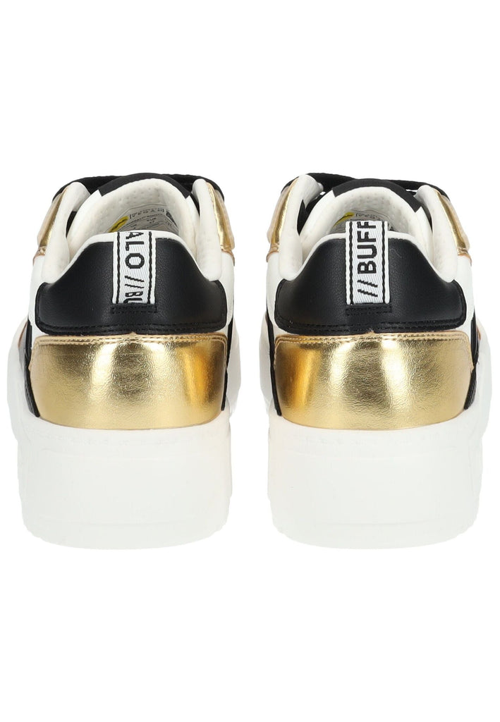 Buffalo Sneaker Lederimitat Weiß/Gold