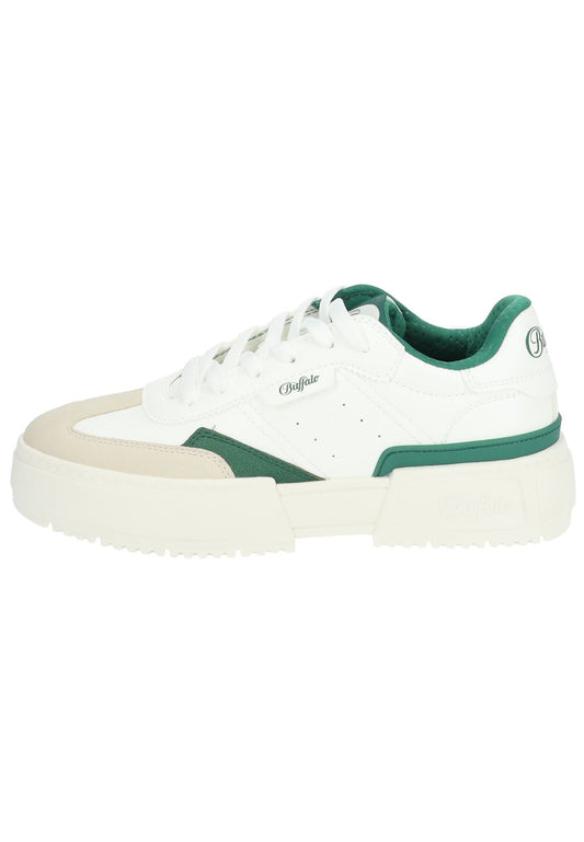 Buffalo Sneaker Lederimitat Weiß/Grün