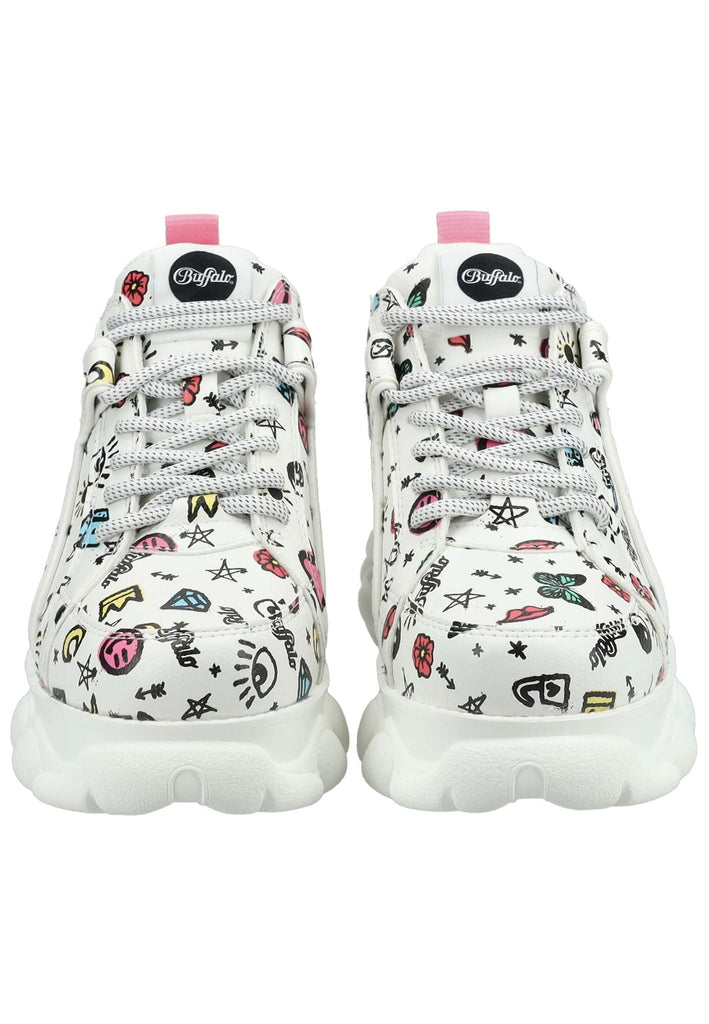 Buffalo Sneaker Lederimitat Weiß Kombi