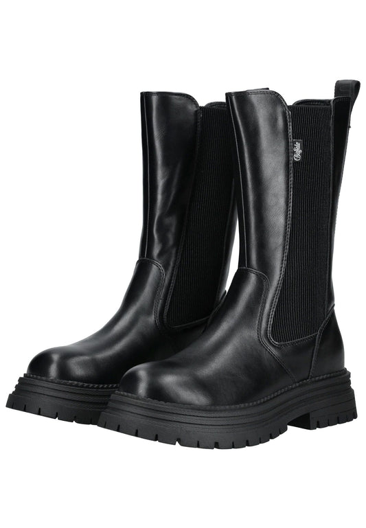 Buffalo Stiefel Lederimitat Schwarz