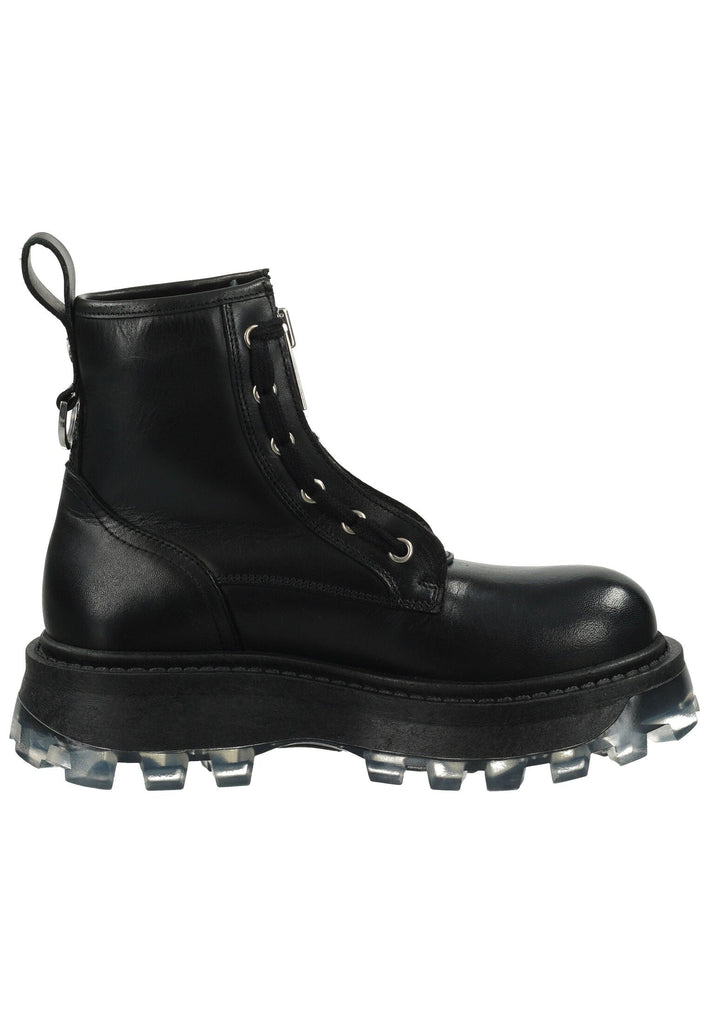 Buffalo Stiefelette Leder Schwarz Warmfutter