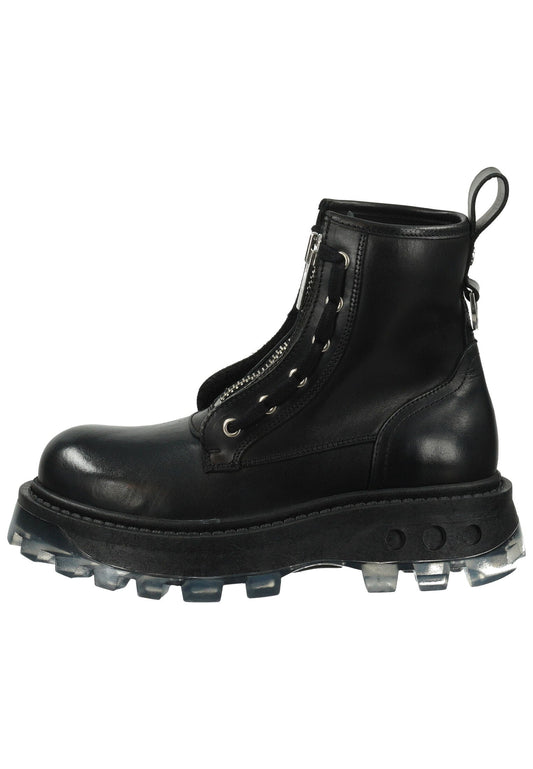 Buffalo Stiefelette Leder Schwarz Warmfutter