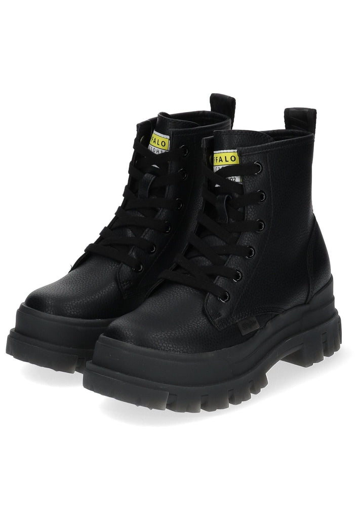 Buffalo Stiefelette Lederimitat Schwarz