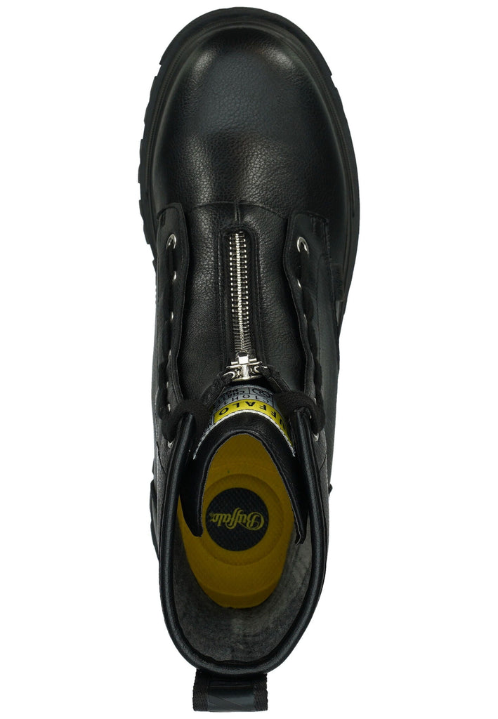 Buffalo Stiefelette Lederimitat Schwarz Warmfutter