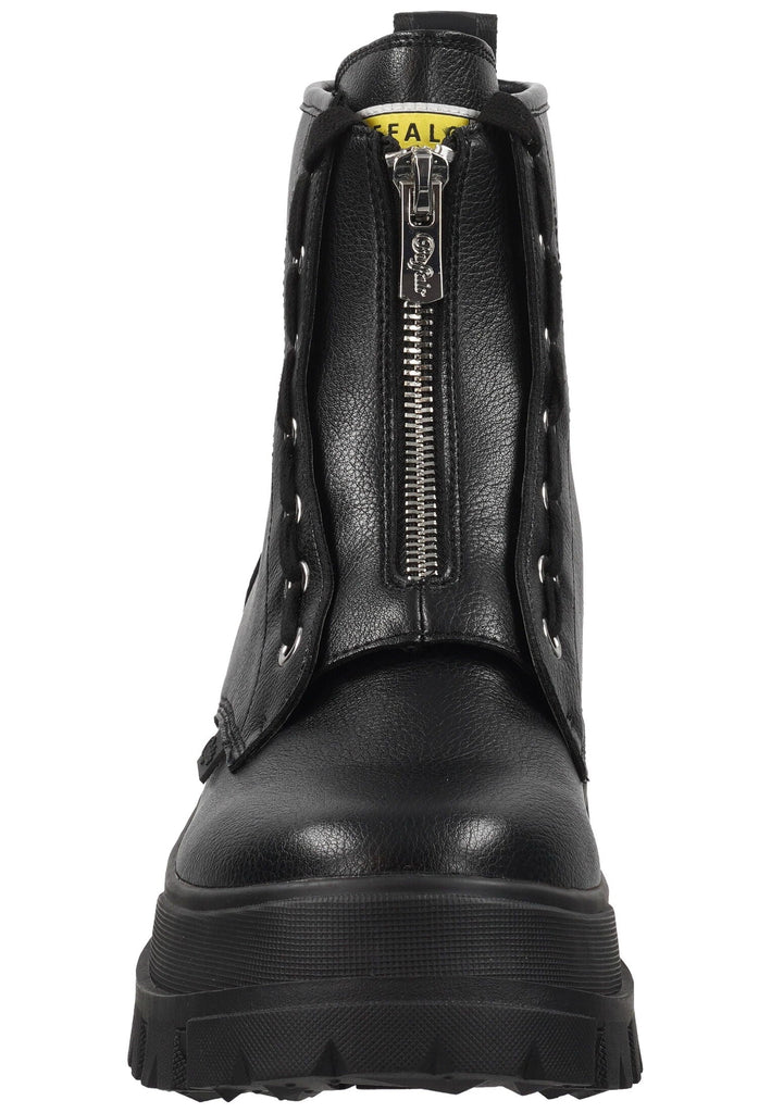 Buffalo Stiefelette Lederimitat Schwarz Warmfutter