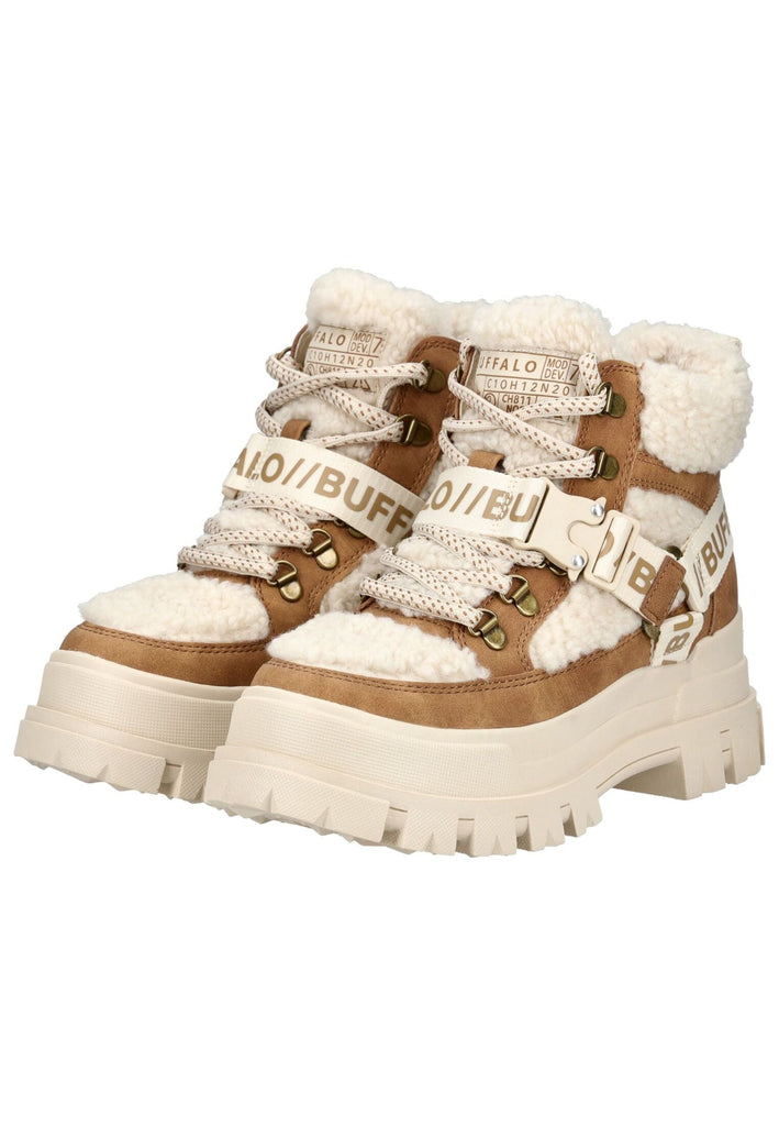 Buffalo Stiefelette Lederimitat/Textil Beige Warmfutter