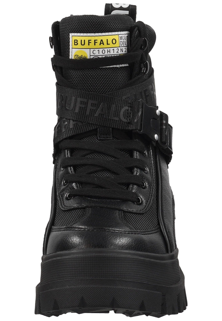 Buffalo Stiefelette Lederimitat/Textil Schwarz