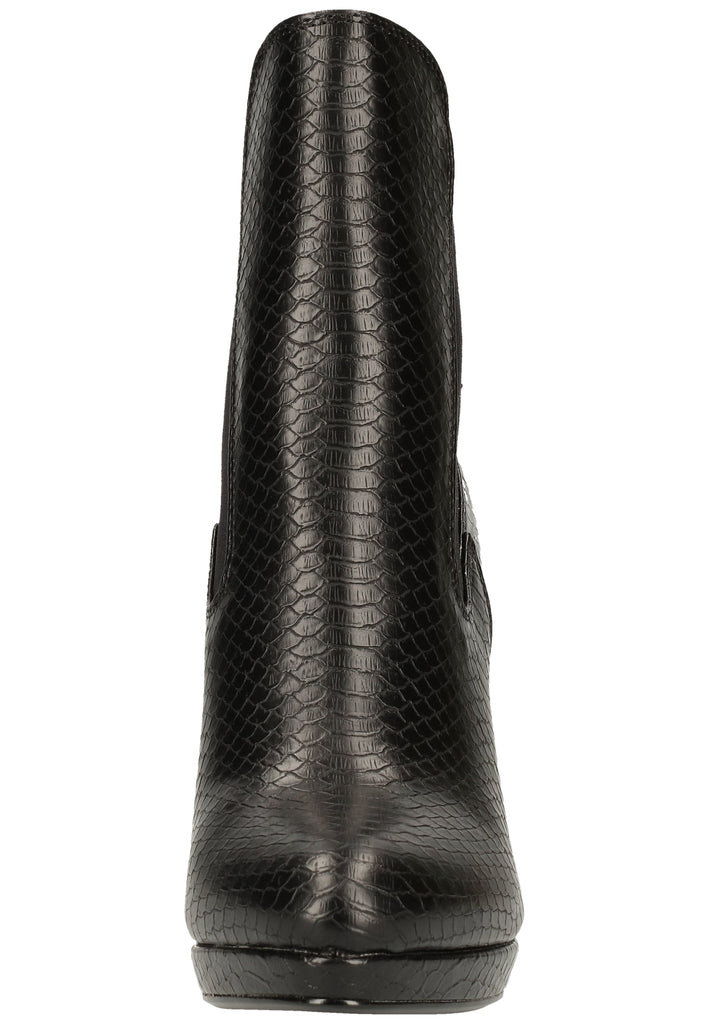 Buffalo Stiefelette Lederimitat/Textil Struktur Schwarz