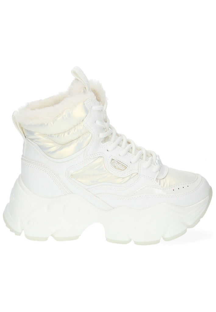 Buffalo Stiefelette Lederimitat/Textil Weiß/Silber Warmfutter