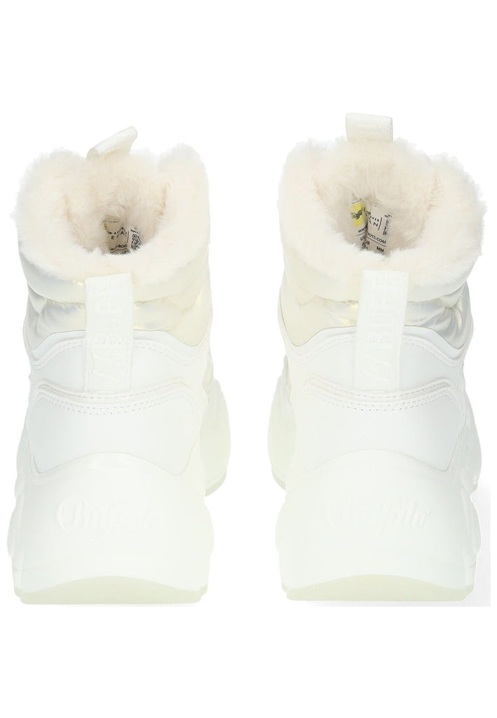 Buffalo Stiefelette Lederimitat/Textil Weiß/Silber Warmfutter