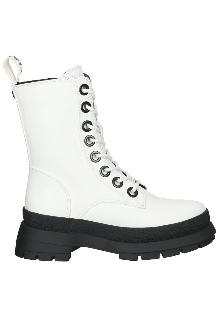 Buffalo Stiefelette Lederimitat Weiß