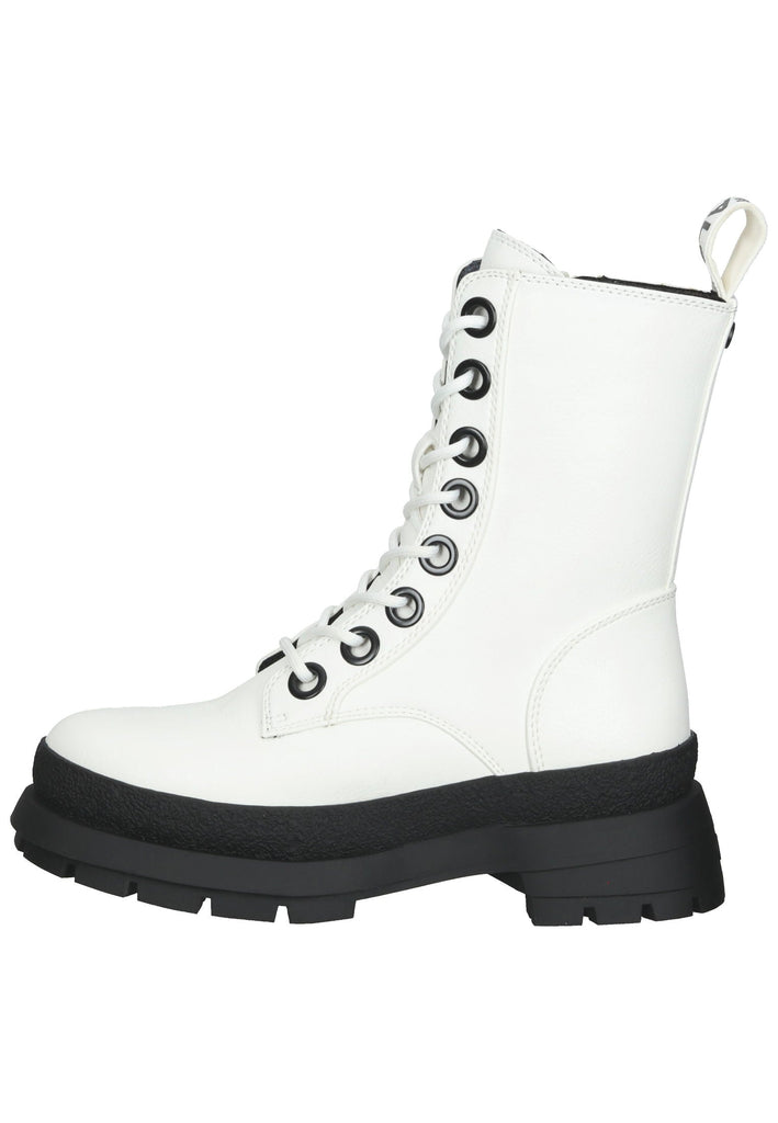 Buffalo Stiefelette Lederimitat Weiß