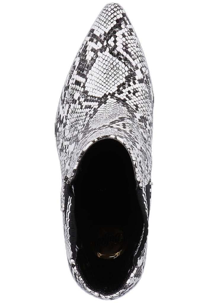 Buffalo Stiefelette Lederimitat Weiß/Schwarz