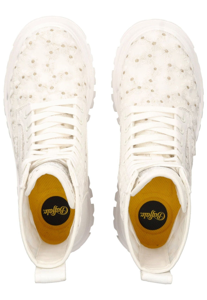 Buffalo Stiefelette Textil Weiß/Gold