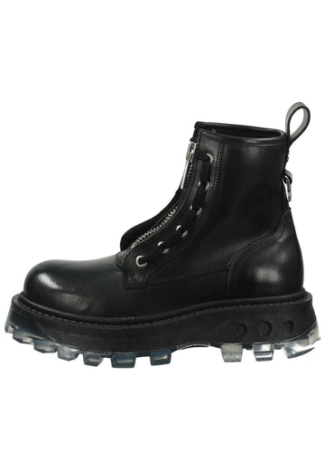Stiefeletten Buffalo Stiefelette Leder Schwarz Warmfutter