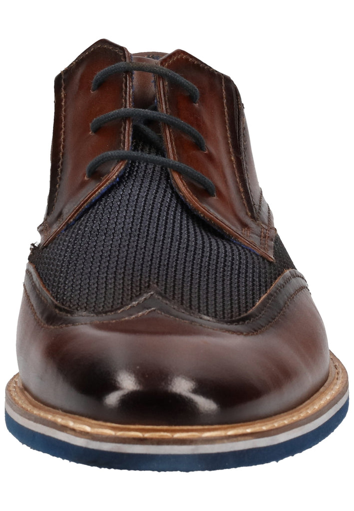 Bugatti Businessschuhe Leder/Textil Braun/Blau