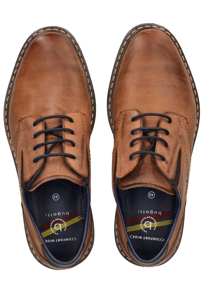 Bugatti Businessschuhe Nubukleder Cognac