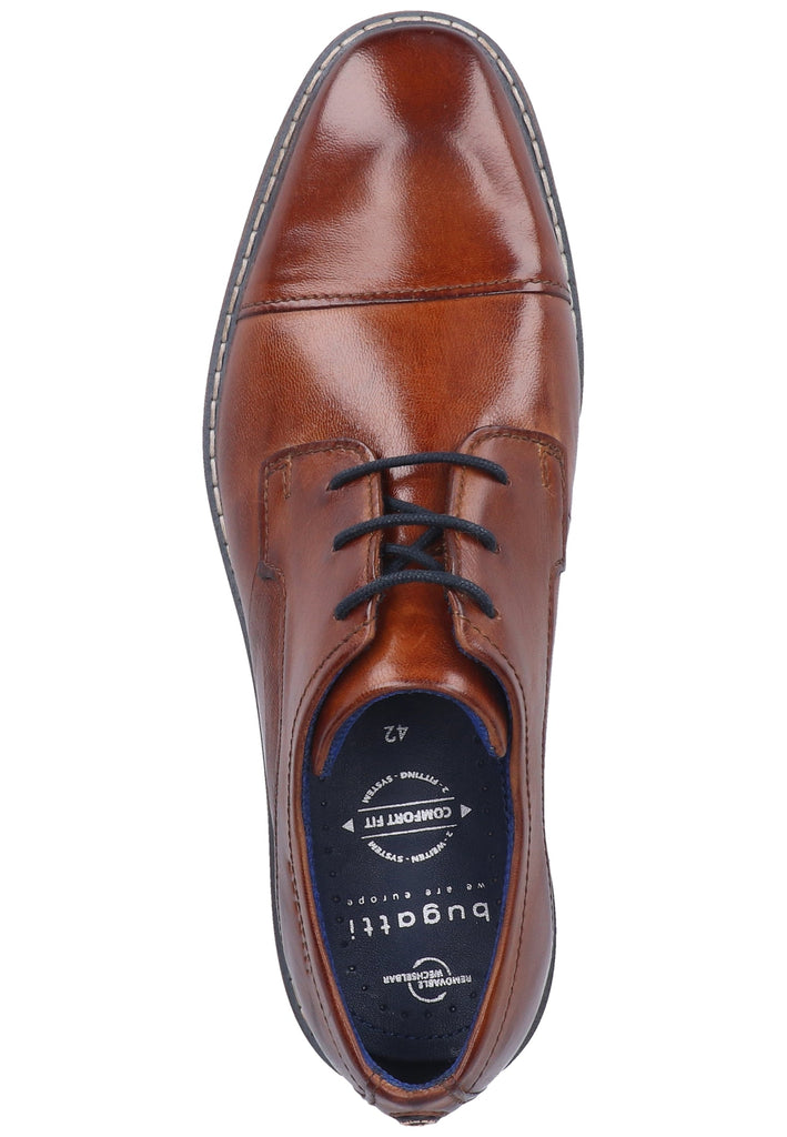 Bugatti Businessschuhe Nubukleder Cognac