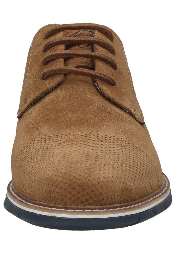 Bugatti Businessschuhe Veloursleder Cognac