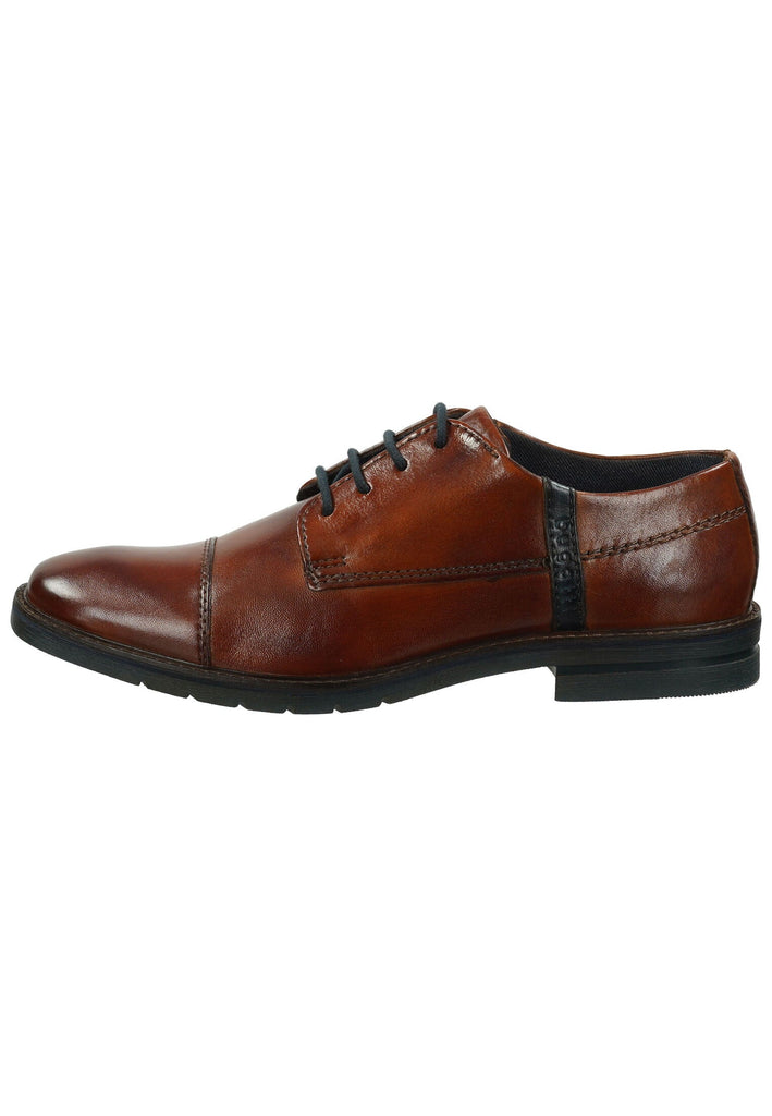 Halbschuhe Bugatti Businessschuhe Glattleder Cognac