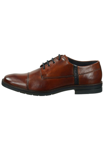 Halbschuhe Bugatti Businessschuhe Glattleder Cognac