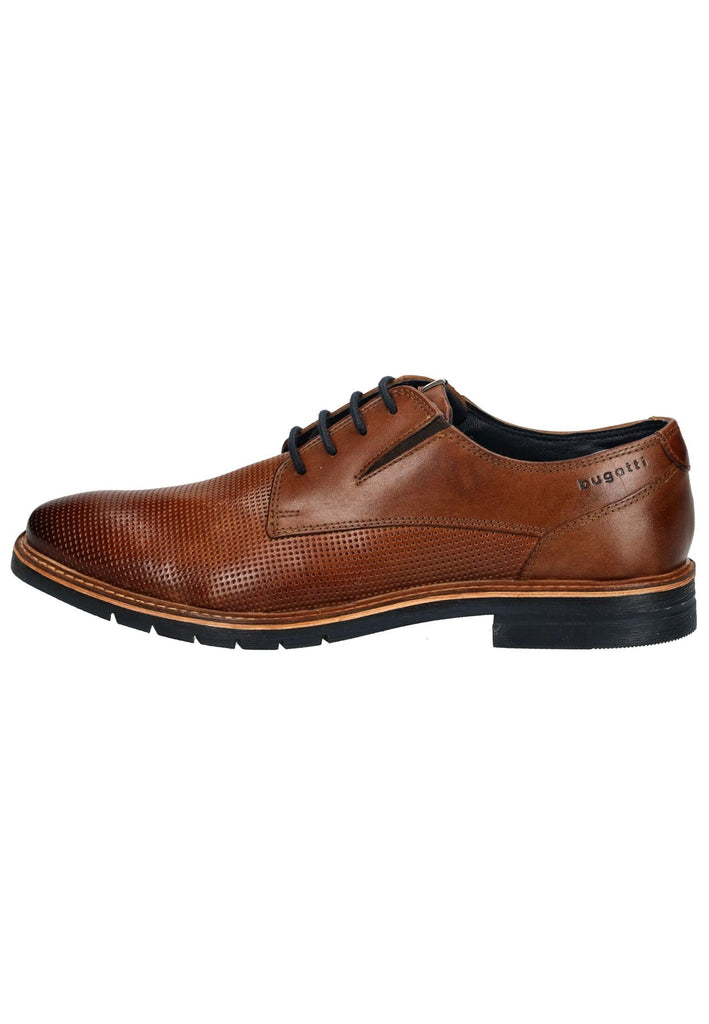 Halbschuhe Bugatti Businessschuhe Leder Cognac