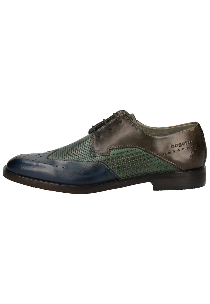 Bugatti Halbschuhe Glattleder Blau/Grau
