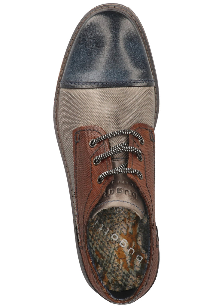 Bugatti Halbschuhe Glattleder Blau/Grau