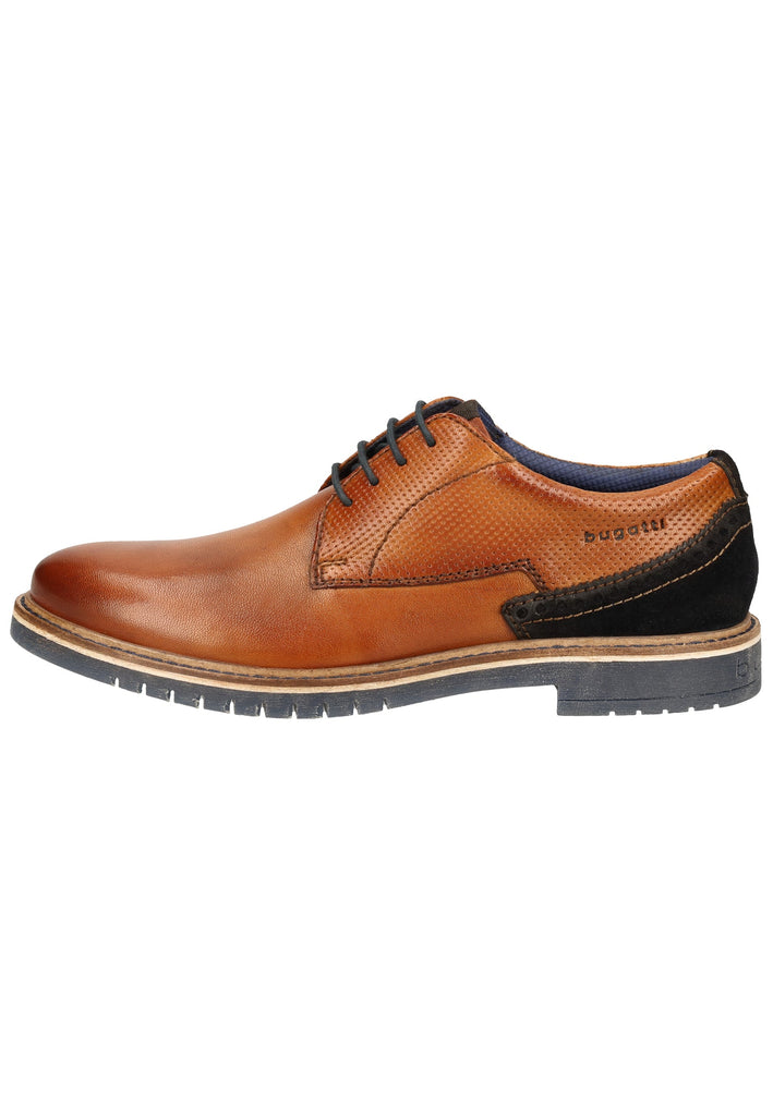 Bugatti Halbschuhe Glattleder Braun/Blau